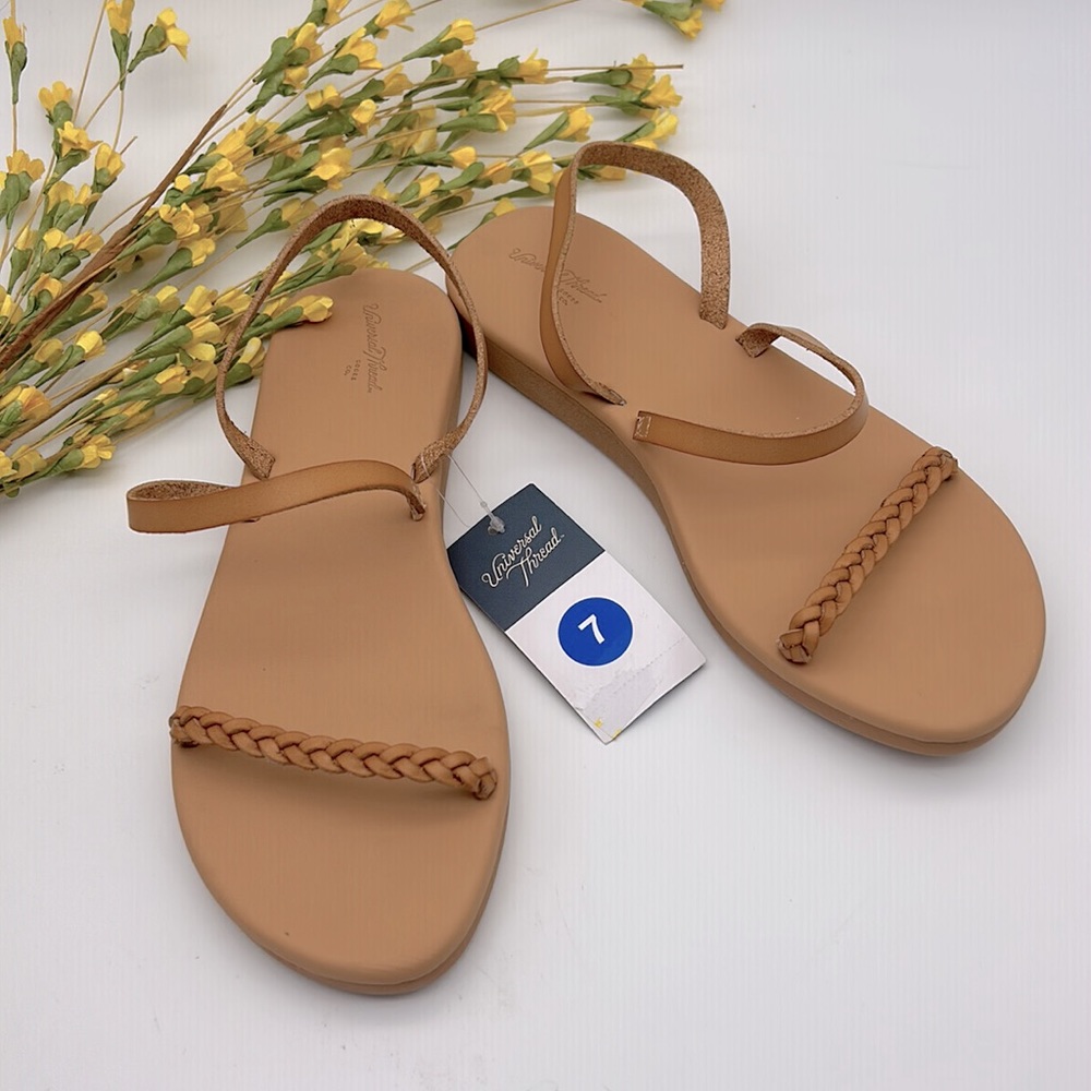 Universal Thread Tommie Triple Strap Sandals Boho Festival - Tan - Picture 2 of 6